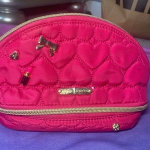 Betsey Johnson pink cosmetic makeup bag